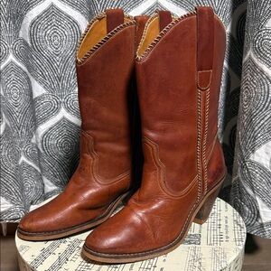 Predictions Vintage Leather Western Boots Size 6.5